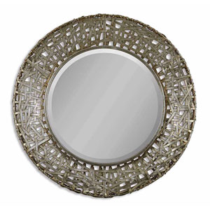 Alita Champagne Woven Metal Mirror